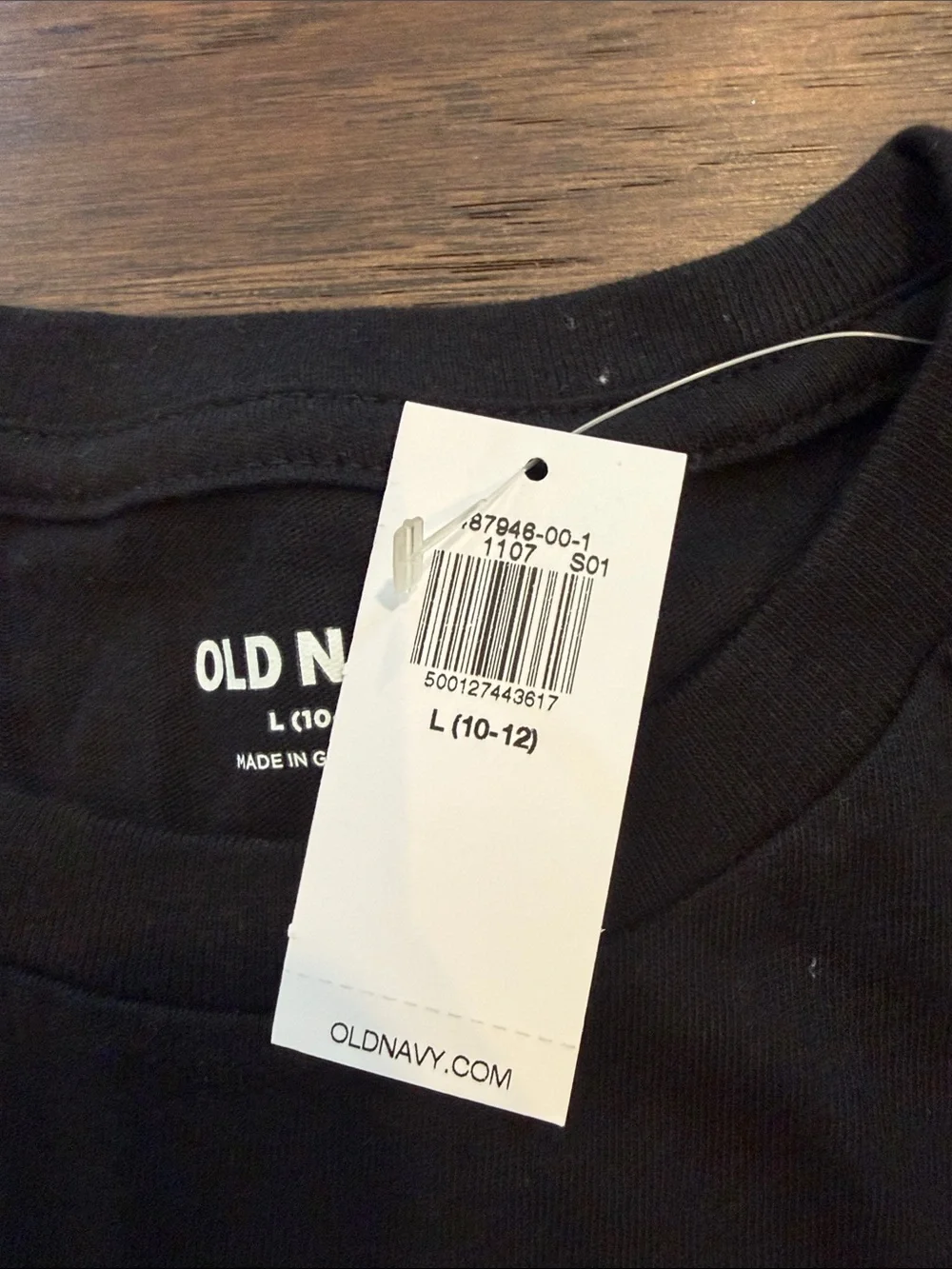 Old Navy Black Jurassic World Neon Dinosaur Graphic Tee Size Large 10/12 NWT- P3